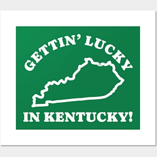 Gettin Lucky In Kentucky - Round Text Posters and Art